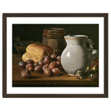 Luis Egidio Meléndez / 'Still Life with Plums, Figs, Bread and Fish', 18th century, Spanish School. thumbnail