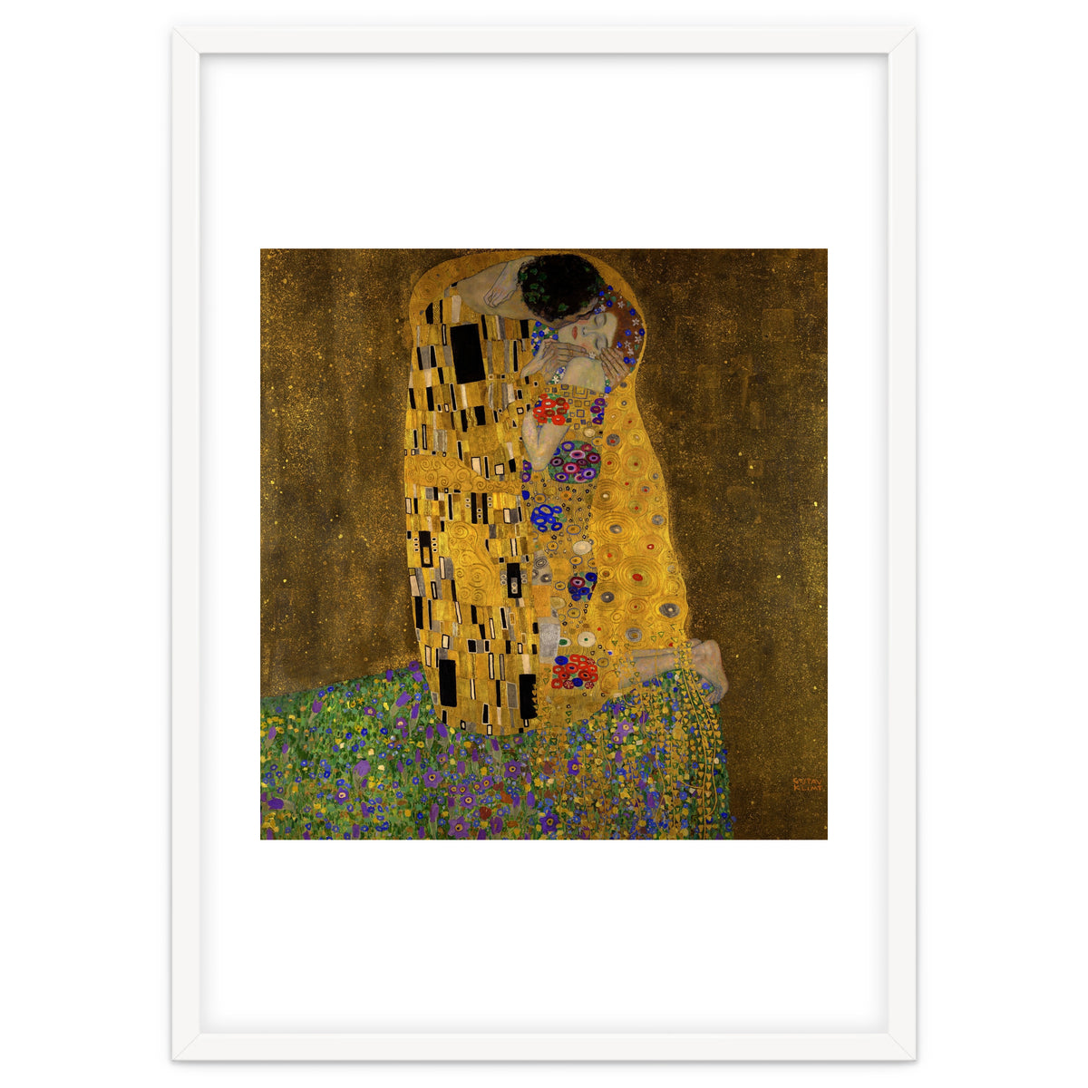 Gustav Klimt The Kiss Gold Romantic Art
