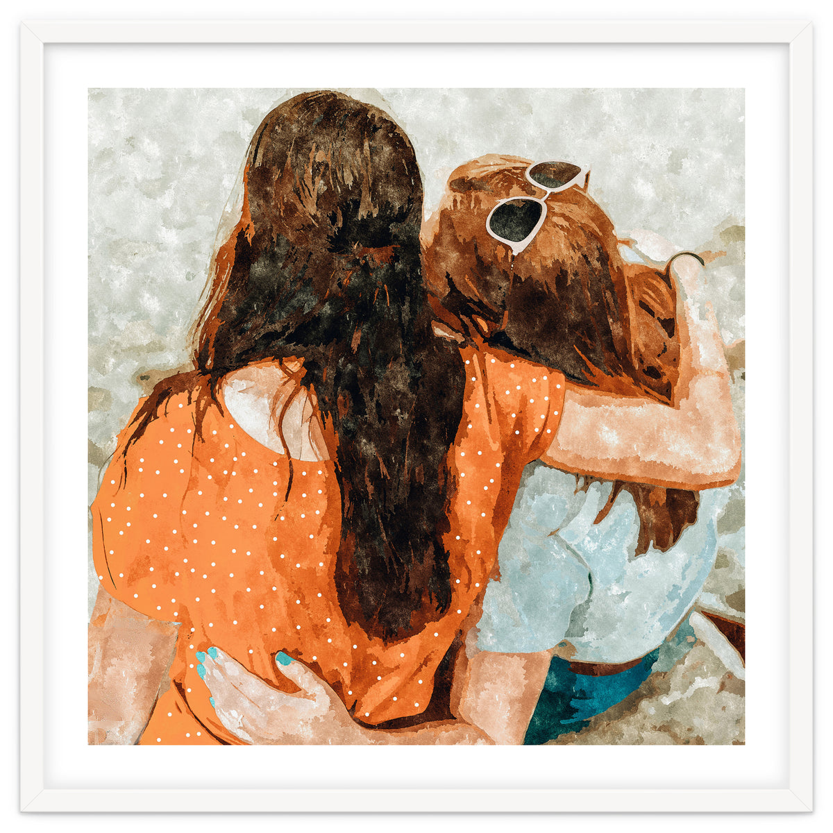 Soul Sisters | Modern Bohemian Friendship BFF Fashion | Friends Companion Summer Travel Painting