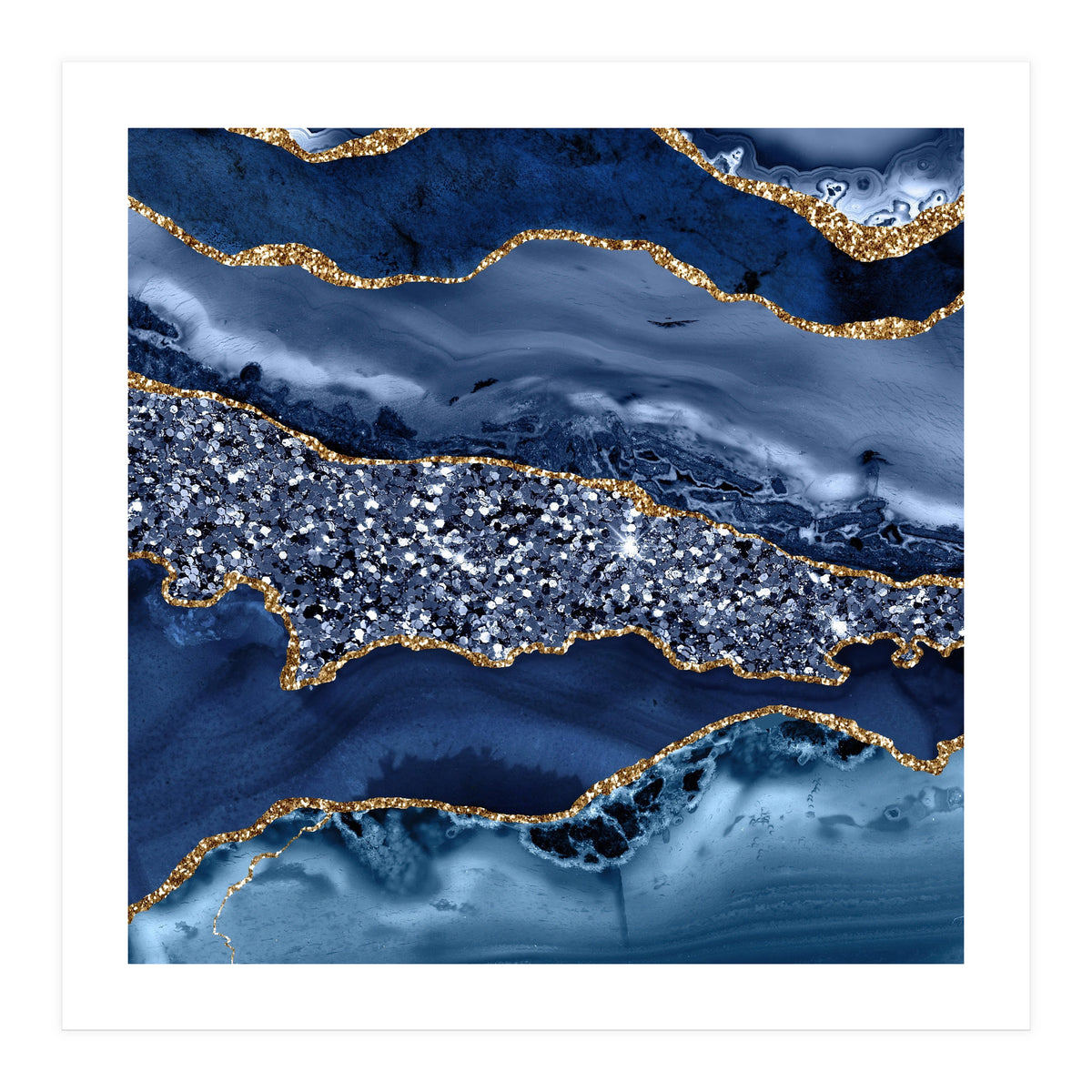 Agate Glitter Ocean Texture 07  (Print Only)