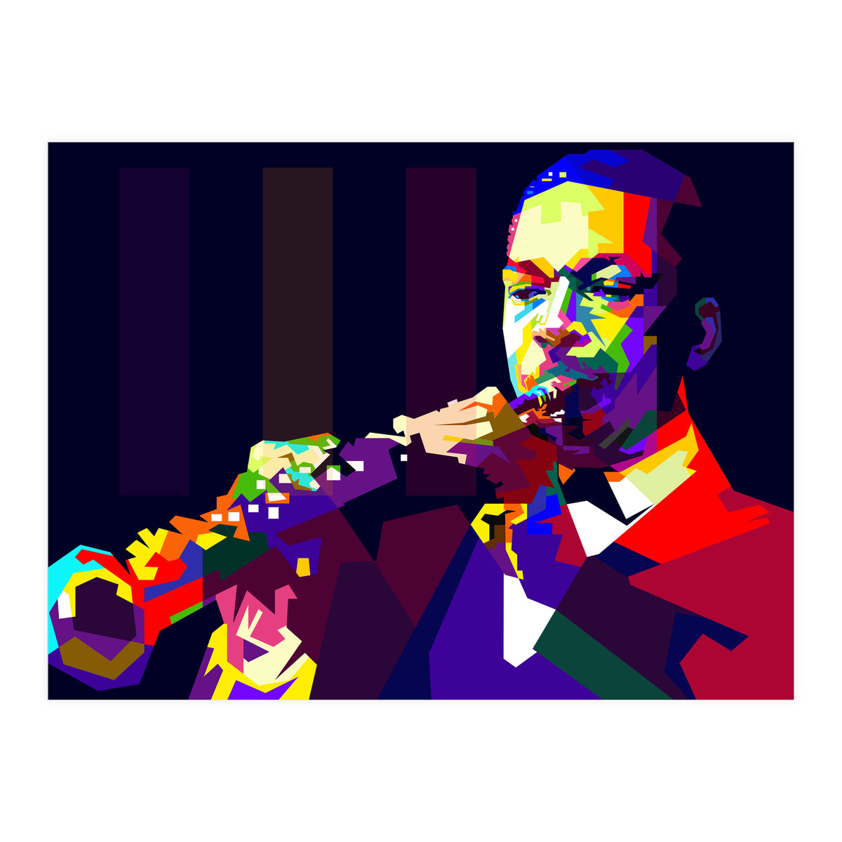 John Coltrane Jazz Musician Pop Art WPAP (Print Only)