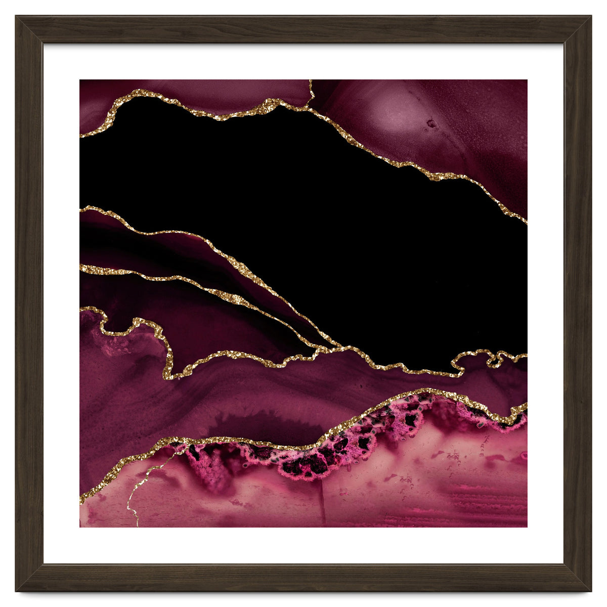 Burgundy & Gold Agate Texture 14