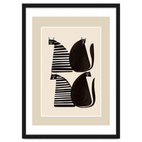 Minimalist Cats In Black And White
