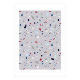 Modern Gray Blue Rounded Terrazzo (Print Only) thumbnail