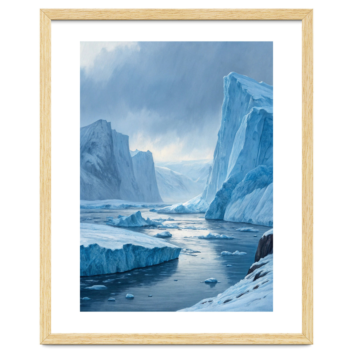 Majestic Arctic Icebergs and Glacial Valley