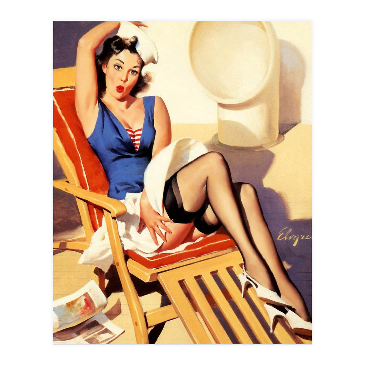 Sudden Wind On The Shipboard Cruiser (Print Only)