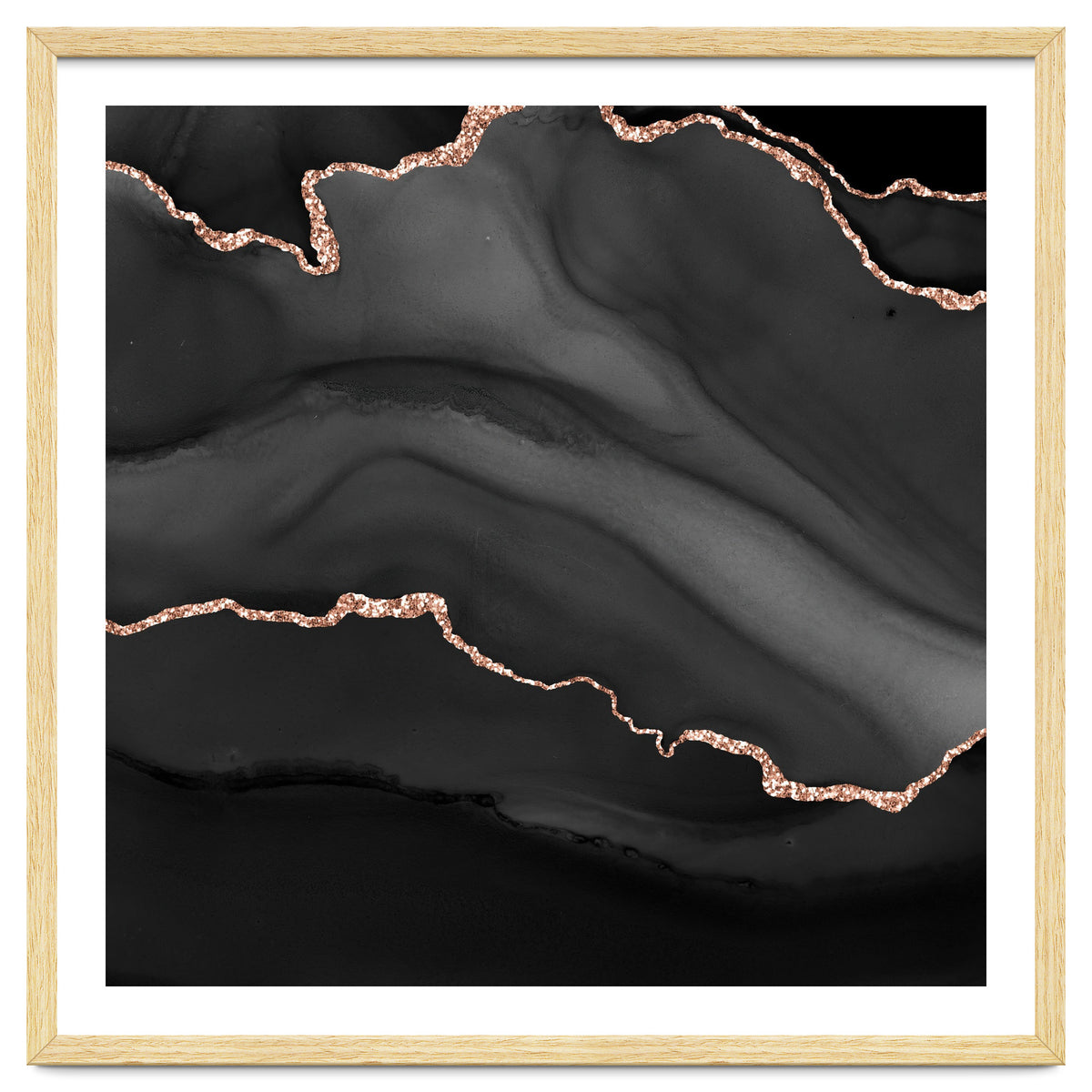Black & Rose Gold Agate Texture 01