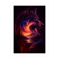 The Nebula Guardian Wolf of the Mountains (Print Only)