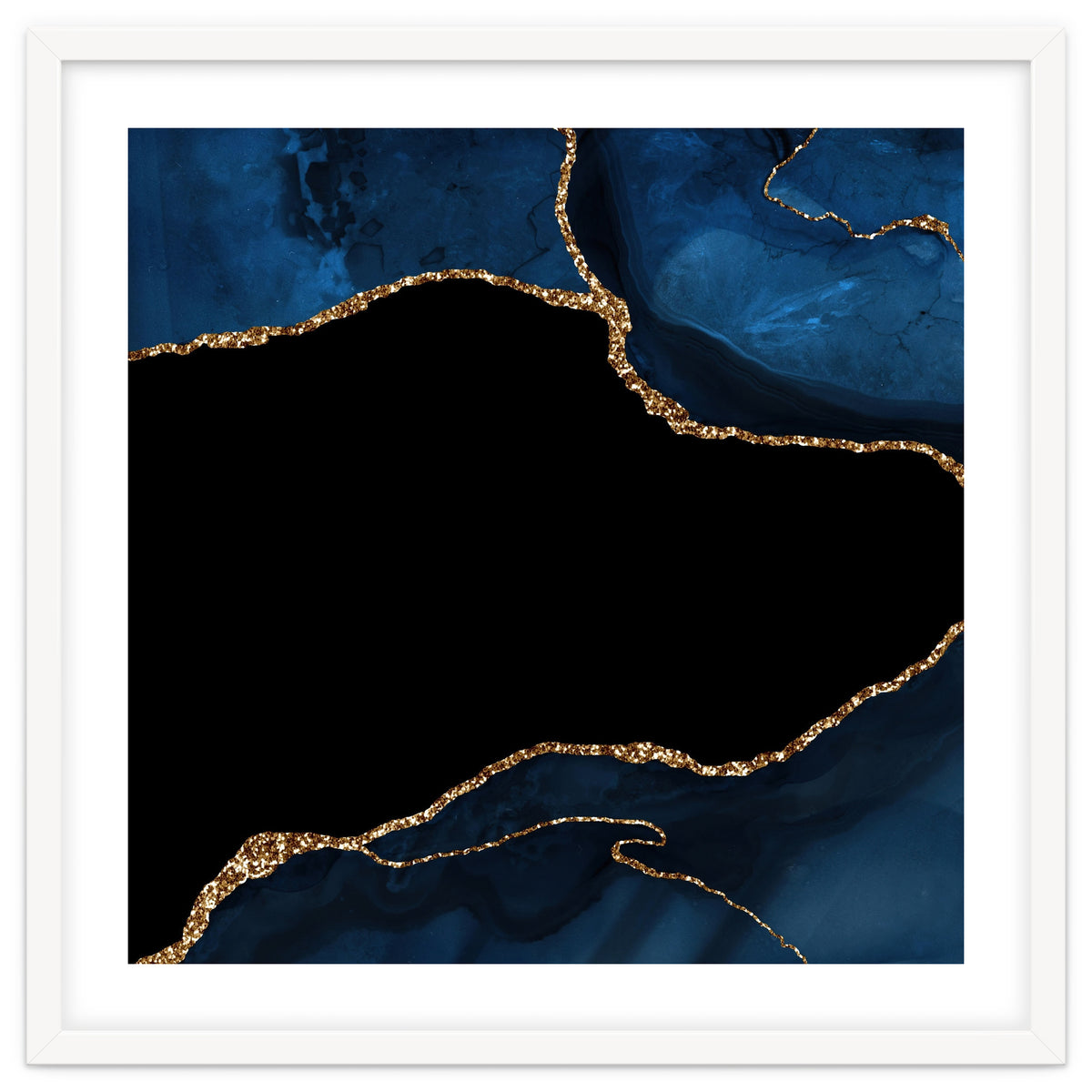 Navy & Gold Agate Texture 04