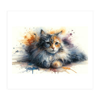 Whimsical Kitten Splash (Print Only)