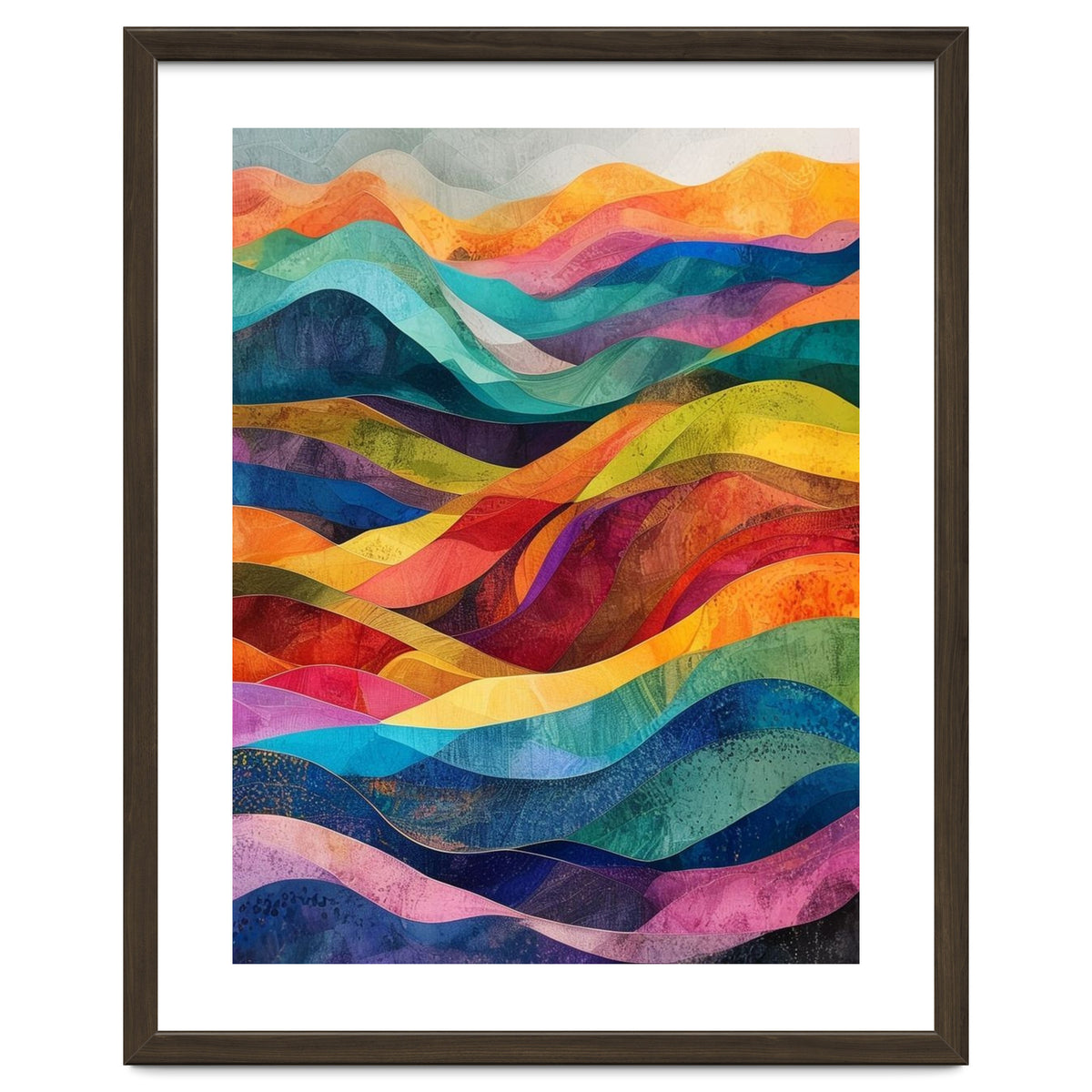 Vibrant Abstract Ribbon Landscape Art