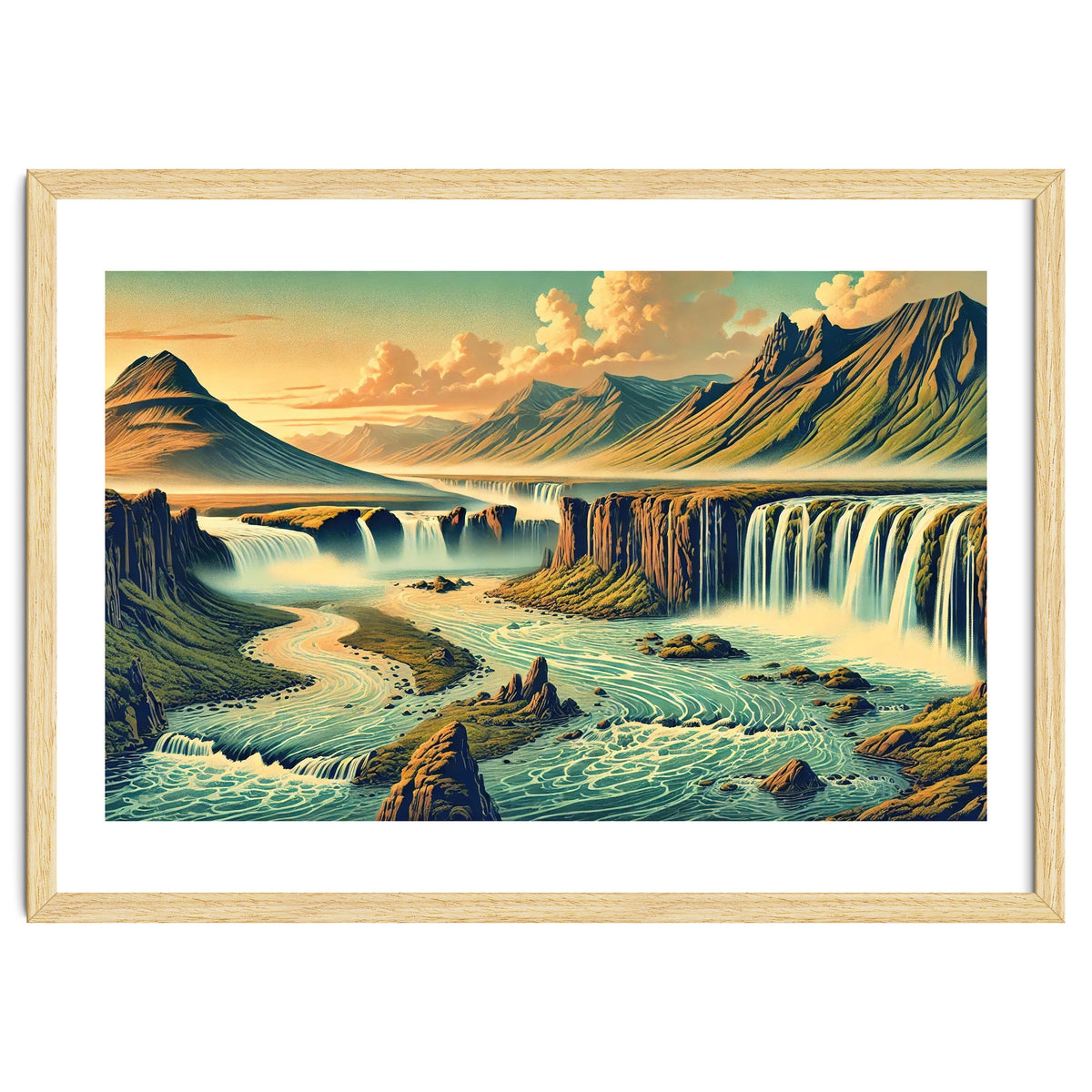 Vintage Iceland, Landscape Poster