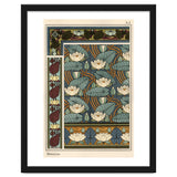 The water lily, Nelumbo lutea, in wallpaper and tile patterns. Lithograph by Verneuil. thumbnail