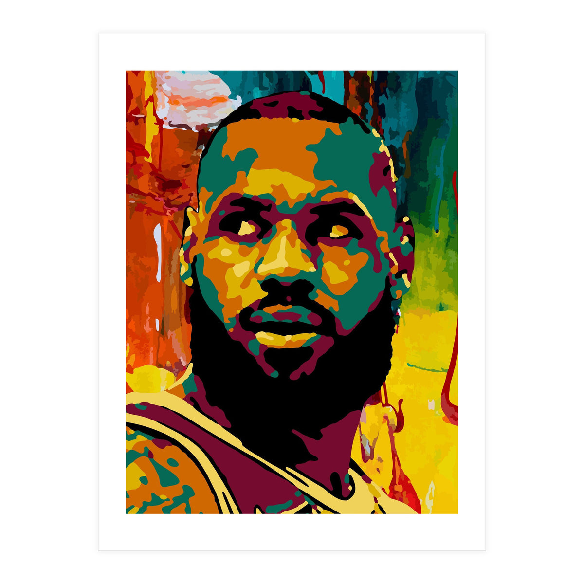 LeBron James Colorful abstract (Print Only)
