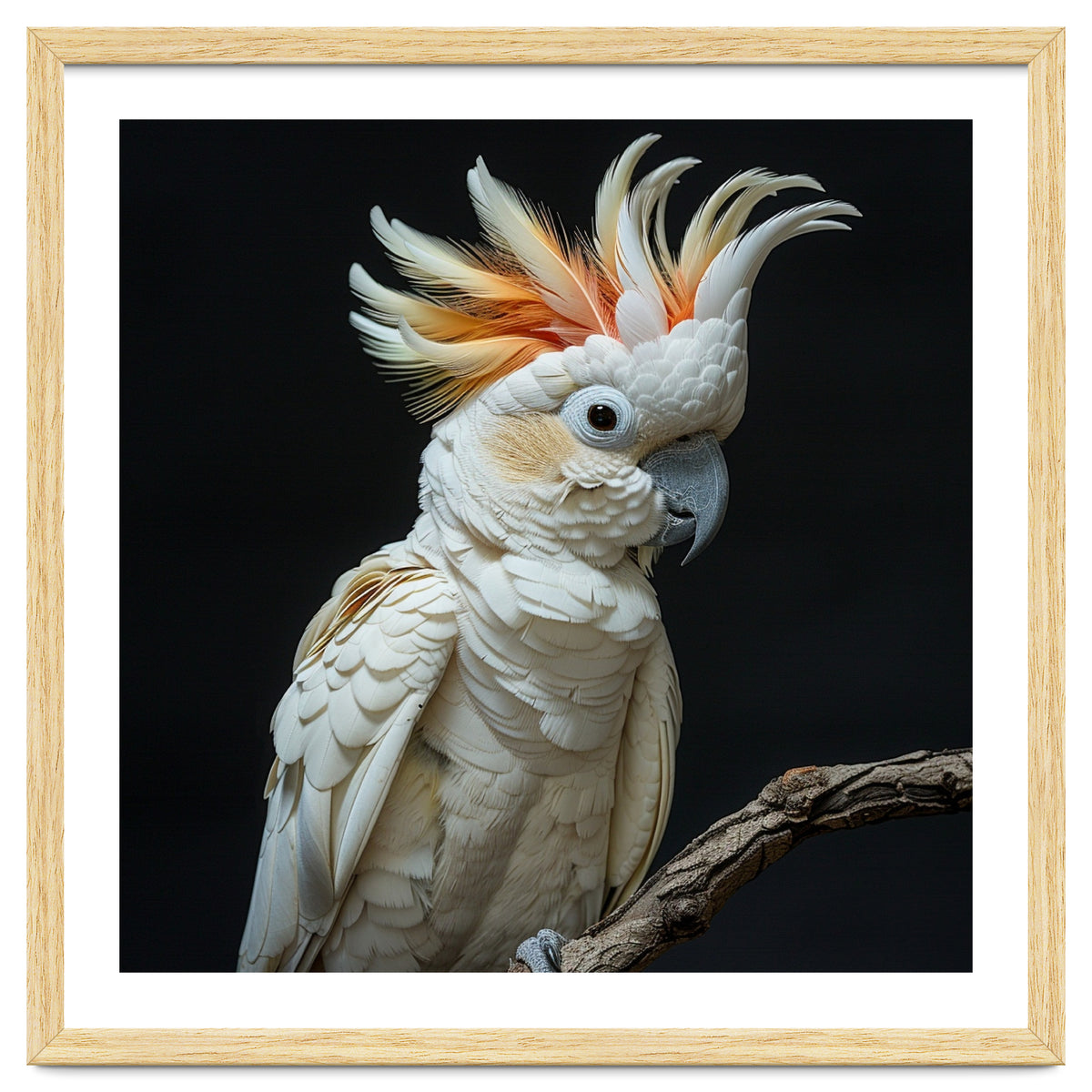 White Cockatoo Parrot Bird Perched On Branch