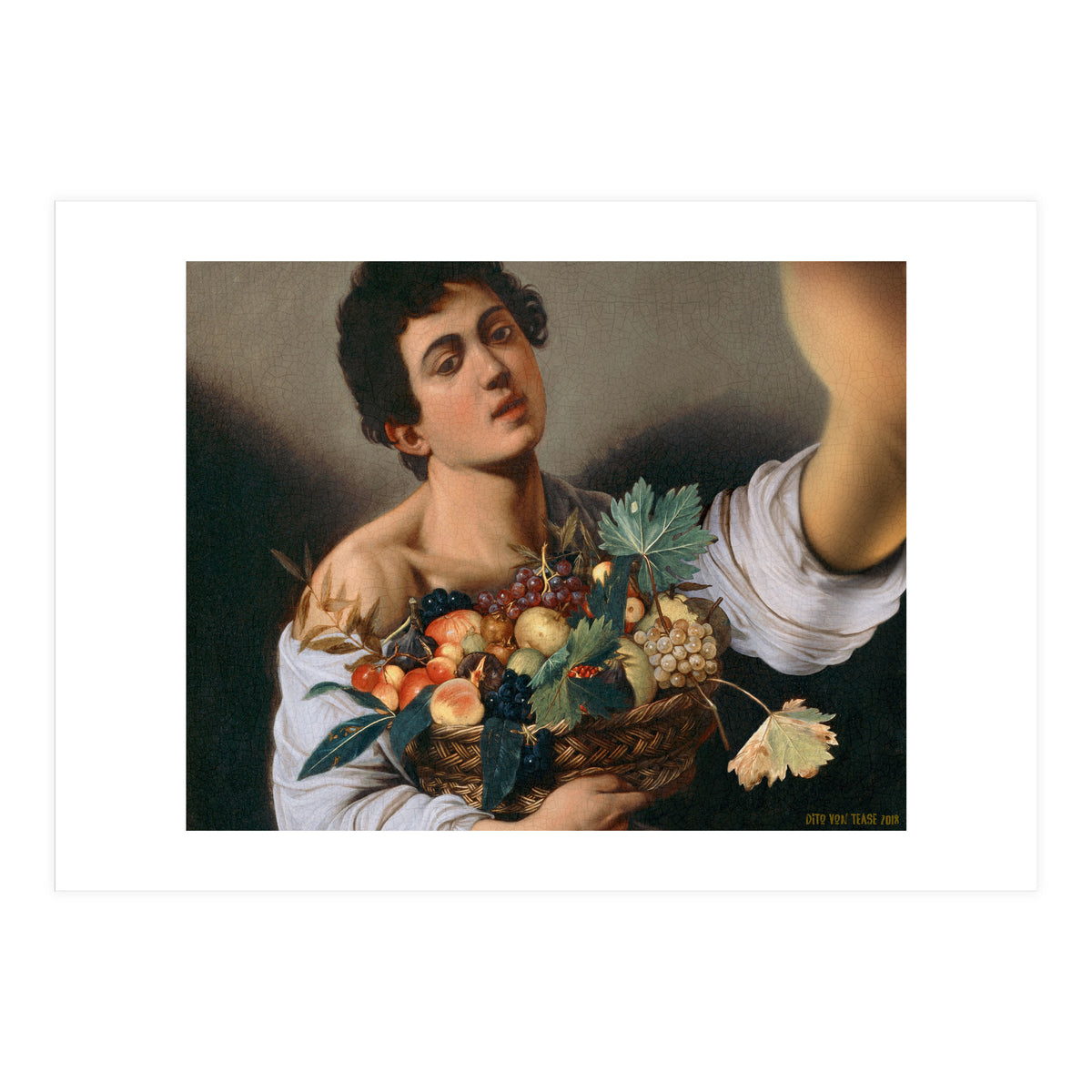 Boy With A Basket Of Fruit - Caravaggio - Selfie (Print Only)