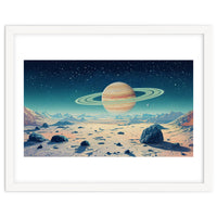 Alien Horizon: Saturn-Inspired Planetary Landscape