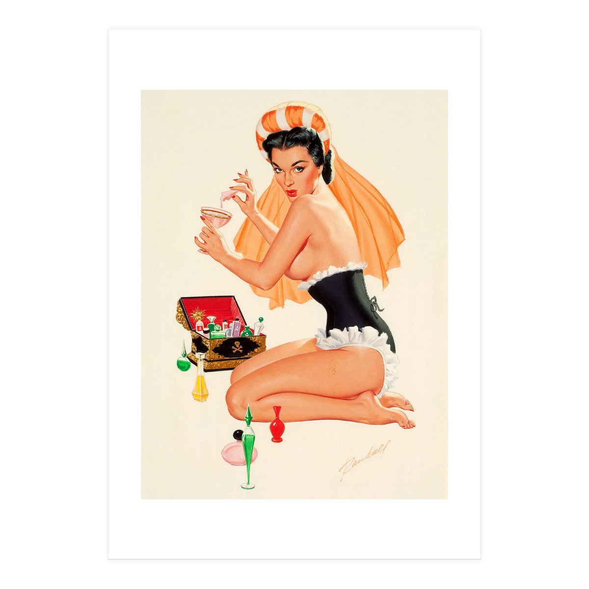 Young And Beautiful Witch Preparing A Love Portion (Print Only)