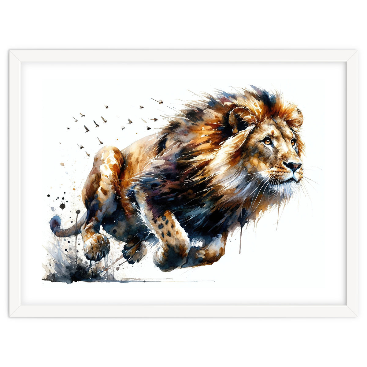 Dynamic Lion In Motion