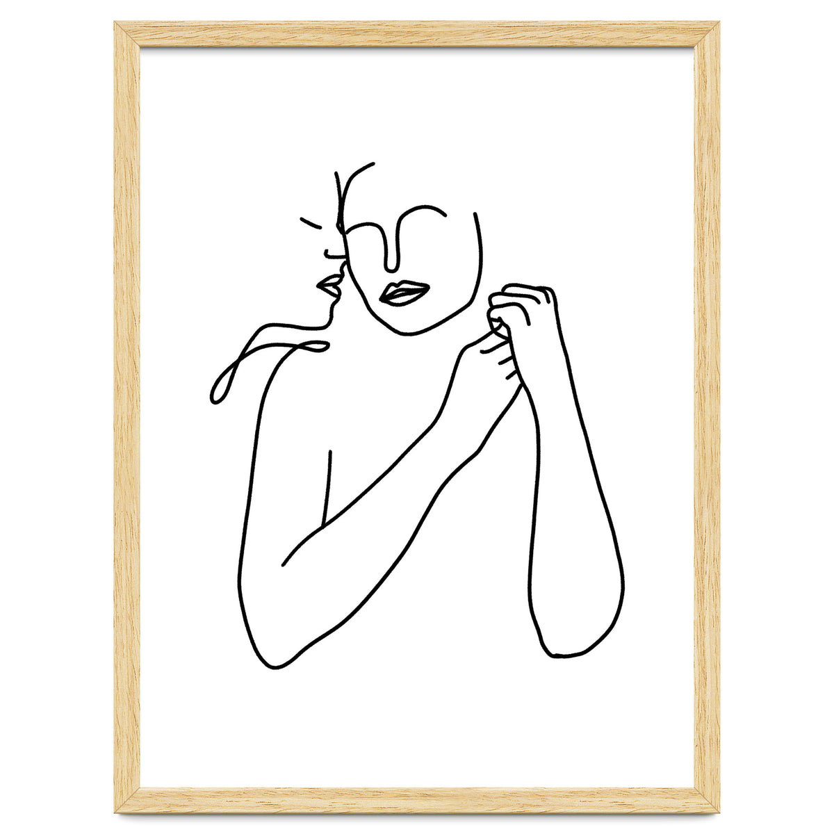 Eternally Connected, Abstract Line Art Love, Sketch Drawing Minimal, Eclectic Human Couple Connection Minimalism Concept