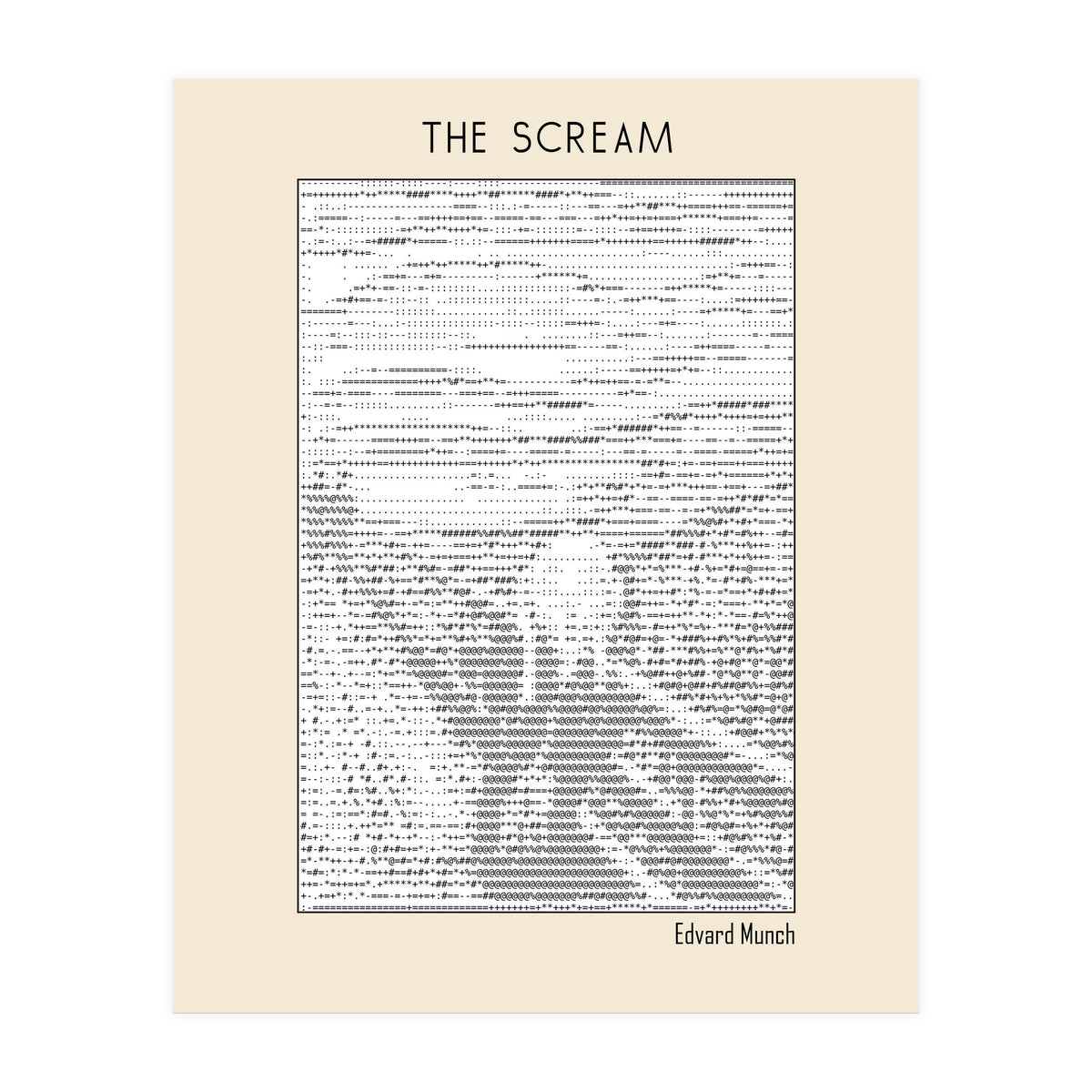 The Scream – Edvard Munch (ascii art)  (Print Only)