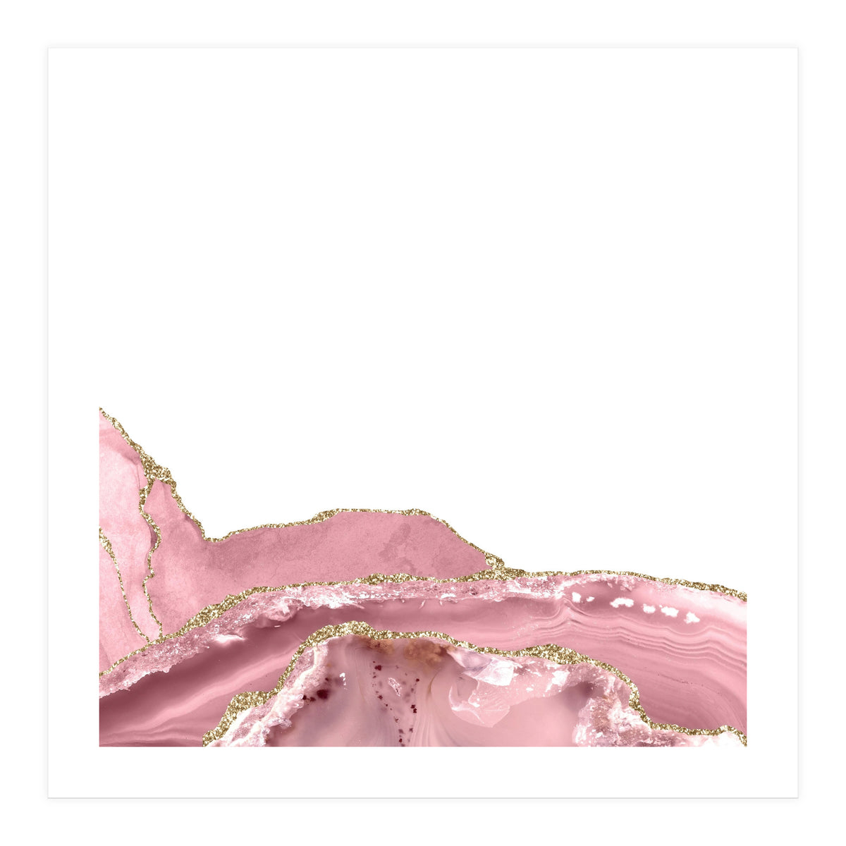 Blush & Gold Agate Texture 08  (Print Only)