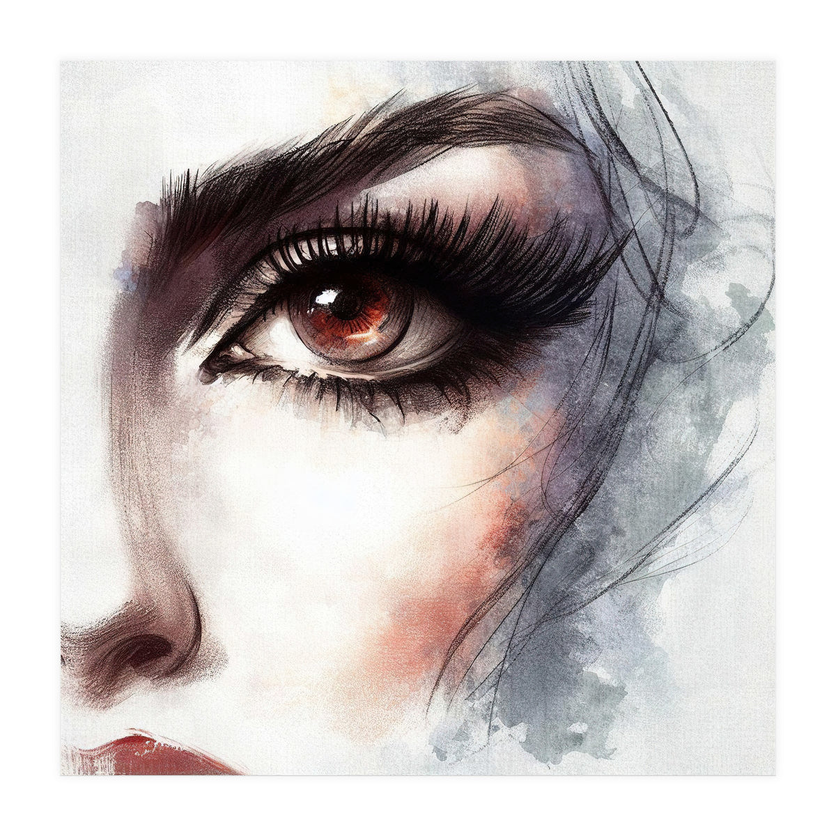 Amber Eye Portrait Fragment (Print Only)