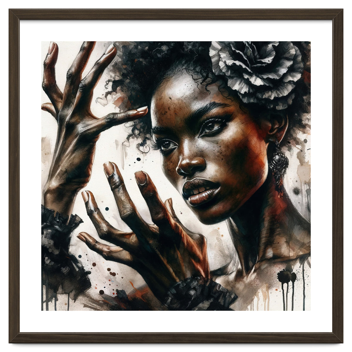 Noir Flamenco Hands Portrait