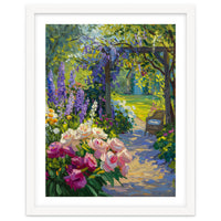 Serene Summer Garden Path Oil Painting