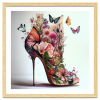 Floral Stiletto With Butterflies