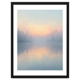 Misty Sunrise Over Pine Forest Lake thumbnail