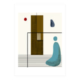 Solitude & Reflection, Abstract Concept Art, Meditation Rustic Eclectic Minimalism, Scandinavian Neutral (Print Only) thumbnail