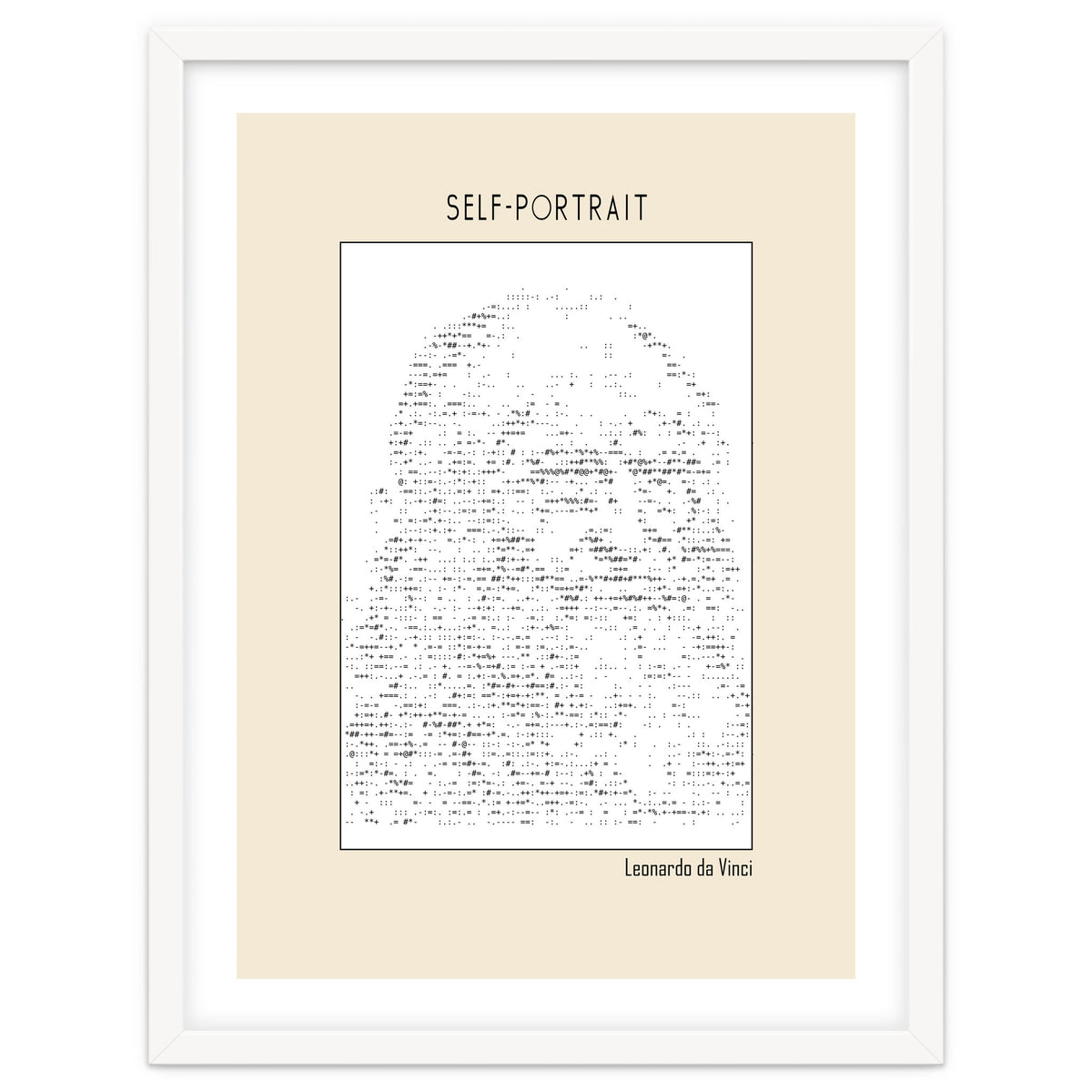 Self Portrait – Leonardo Da Vinci (ascii Art)