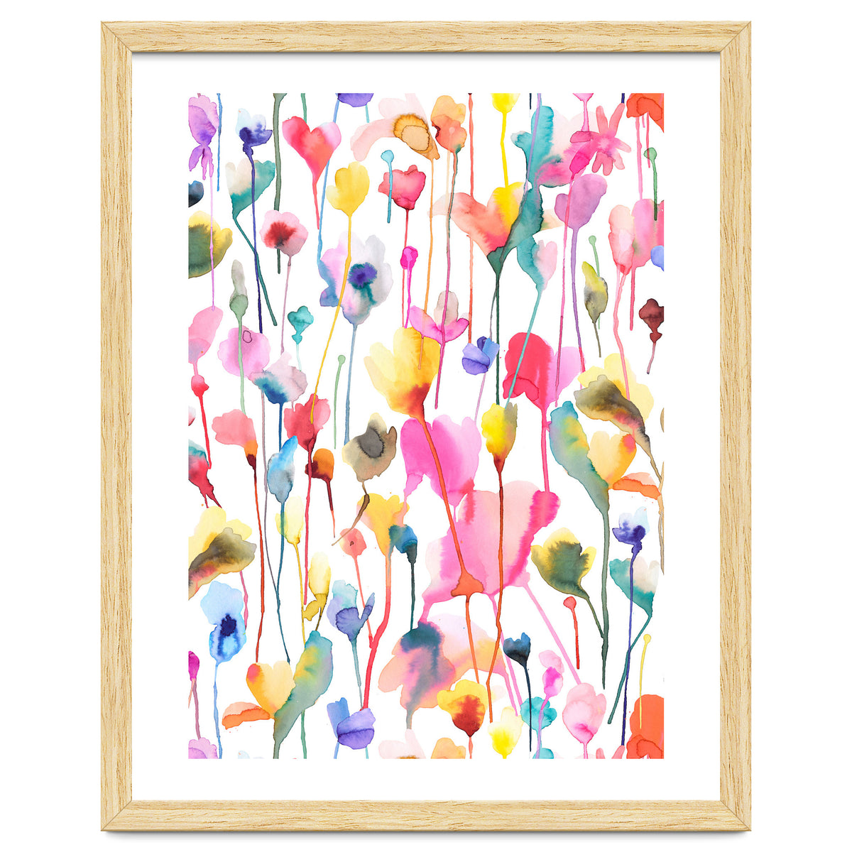 Watercolour Colourful Wild Flowers