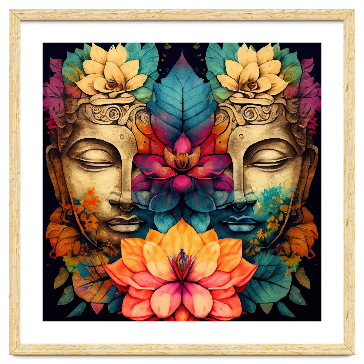 Twin Lotus Buddha Portrait