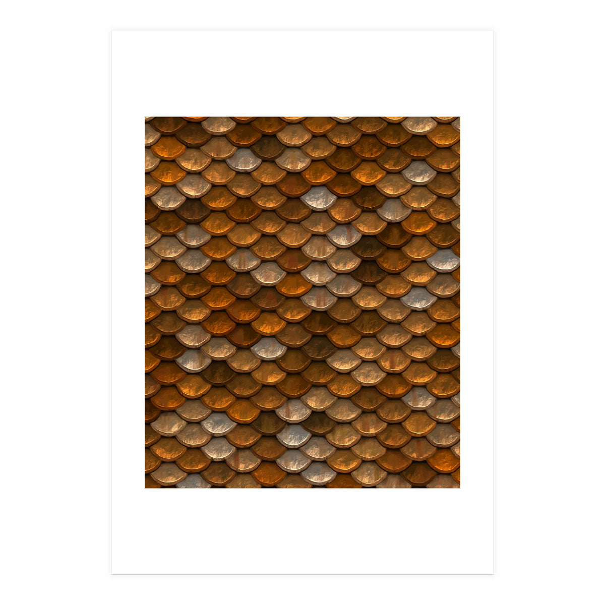 Transforming Into A Golden Mermaid (Print Only)