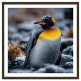 King Penguin In Snow With Water Droplets thumbnail