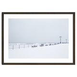 Benches along the pier on snow beach thumbnail
