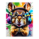 Chipmunk In Headphones, Graffiti (Print Only) thumbnail