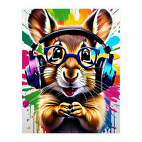 Chipmunk In Headphones, Graffiti (Print Only)