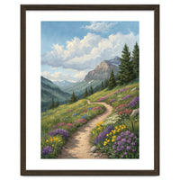 Serene Alpine Path Through Summer Wildflowers