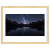 Starlit Reflection: Milky Way Over Mountain Lake