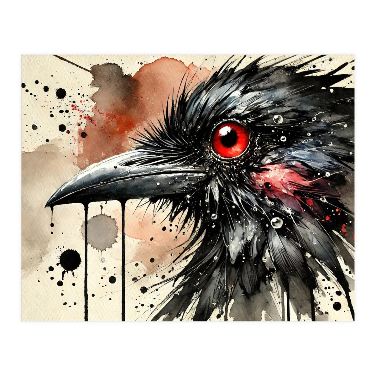 Dramatic Raven Portrait (Print Only)