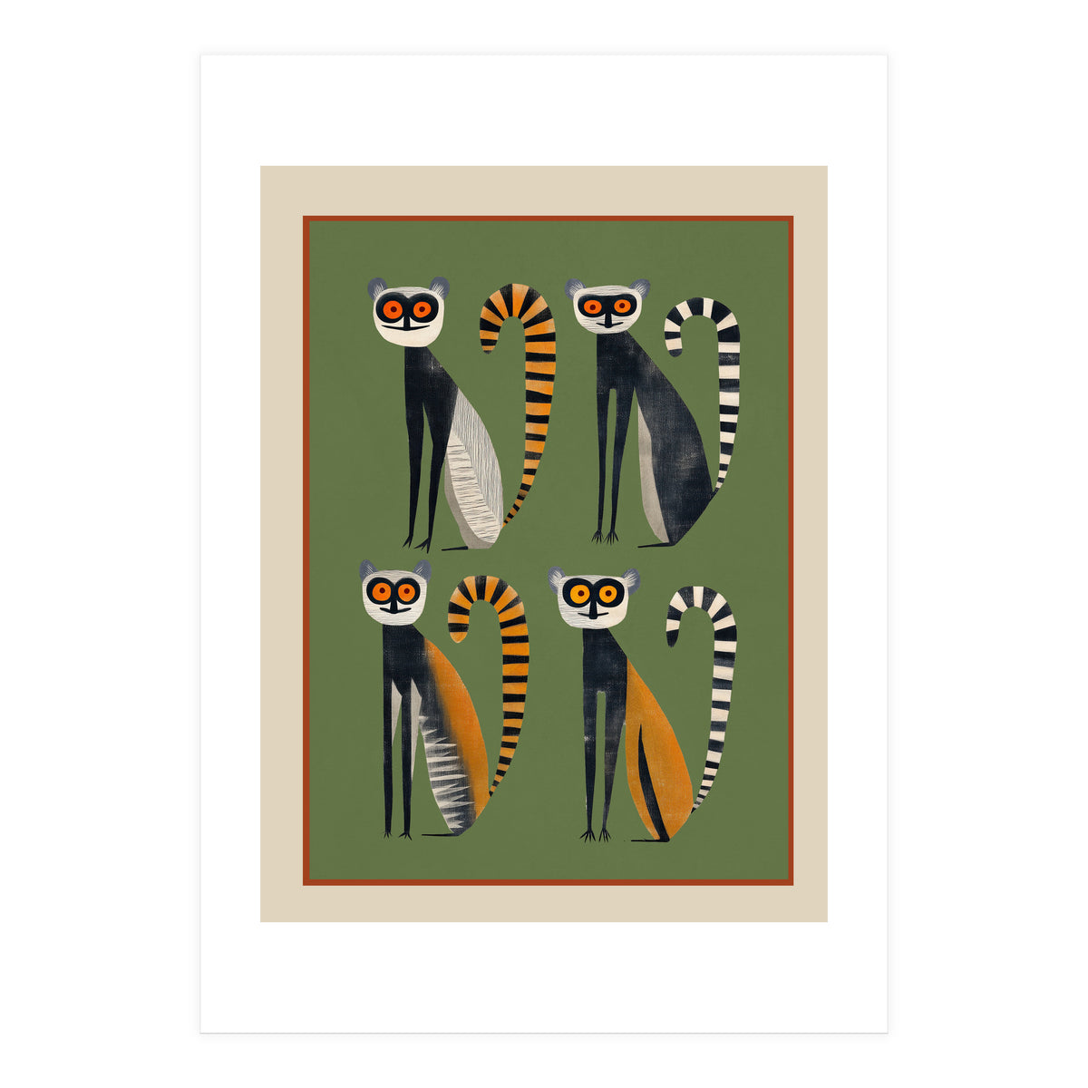 Striped Lemurs (Print Only)