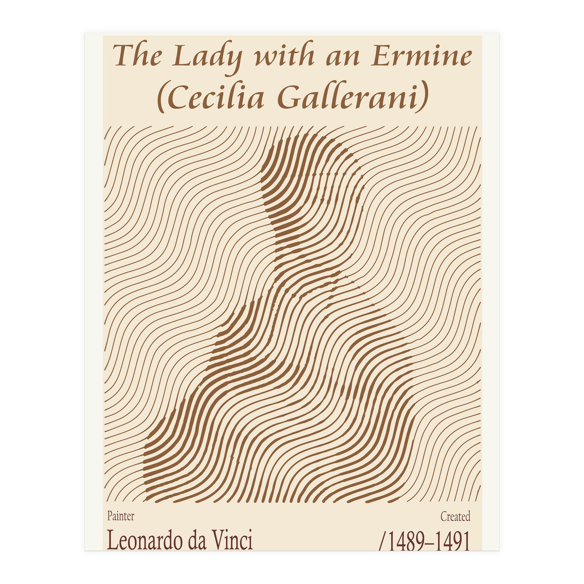 The Lady With An Ermine (cecilia Gallerani) – Leonardo Da Vinci (1489–1491) (Print Only)