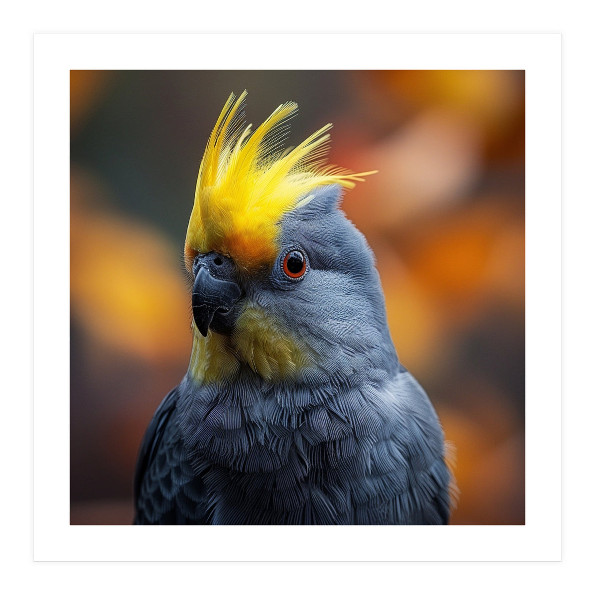 Close-up Portrait of a Yellow Cockatoo in the Wild. (Print Only)