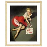 Pinup Sexy Girl Posing In Red Dress thumbnail