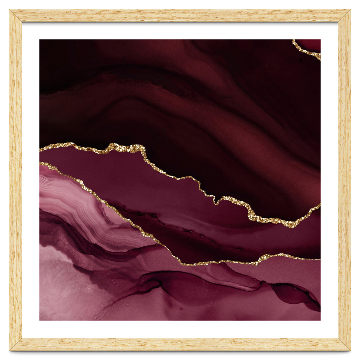 Burgundy & Gold Agate Texture 12