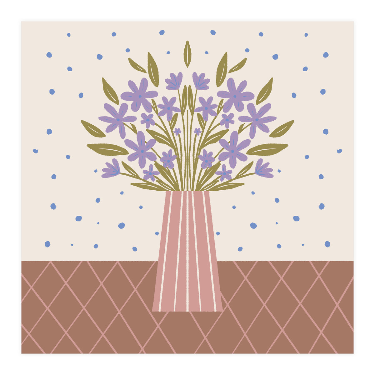 Flower Vase Mocha Mousse (Print Only)