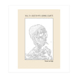 Skull Of A Skeleton With A Burning Cigarette Vincent Van Gogh Ascii Art (Print Only) thumbnail